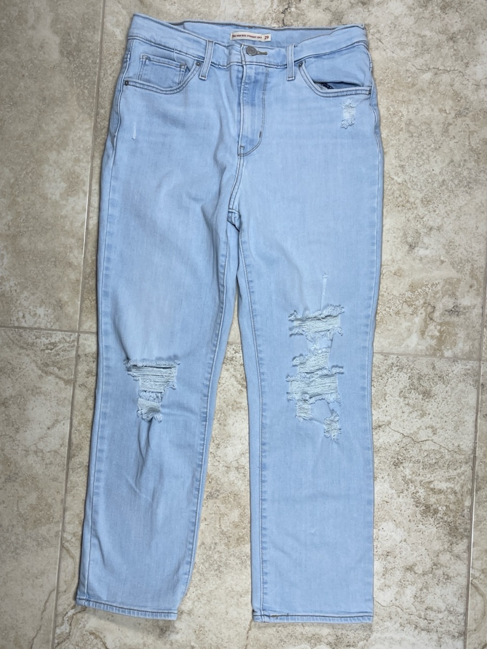 Levi's 724 High Rise Straight Crop Women's Distressed Jeans W29 58825-0108